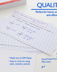 Quad Ruled 4-1" White Index Card 3" X 5" 100 Ct.