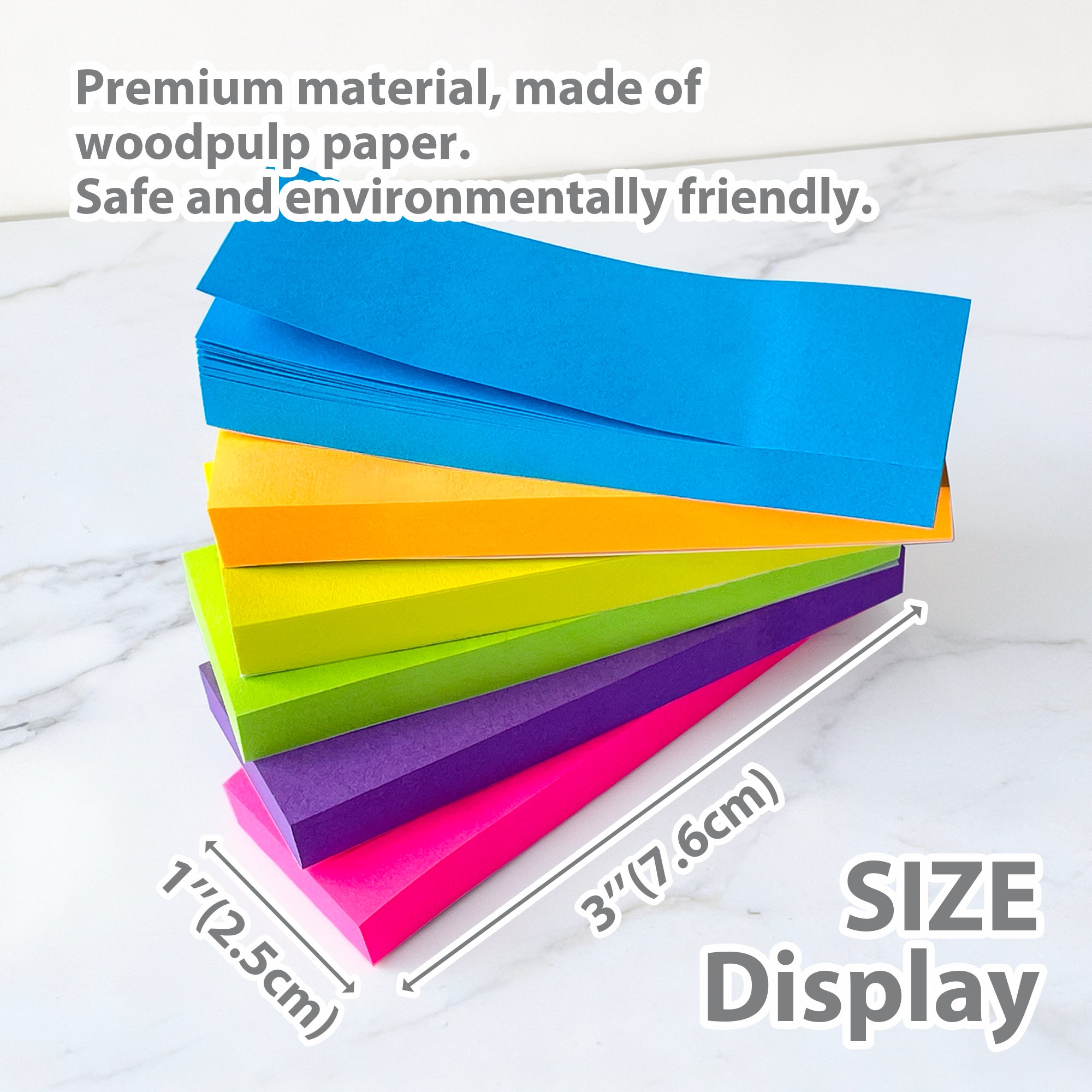 Sticky Tabs Page Markers, 1" x 3", 6 Pads, 480 Sheets