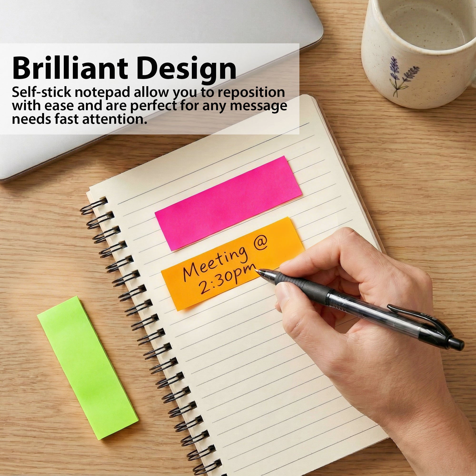 Sticky Tabs Page Markers, 1" x 3", 6 Pads, 480 Sheets