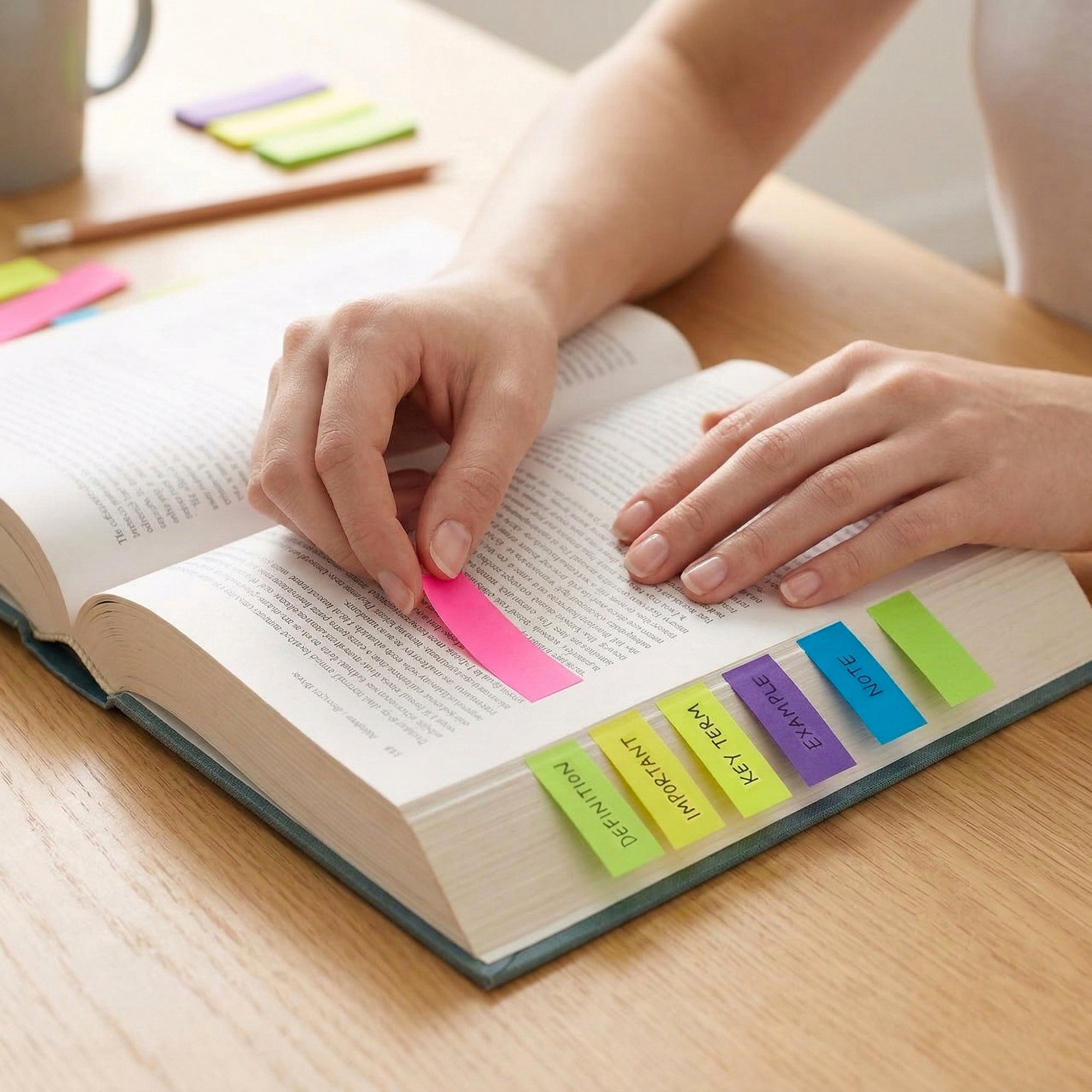 Sticky Tabs Page Markers, 1" x 3", 6 Pads, 480 Sheets
