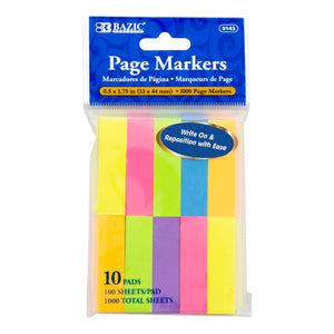 Flag Neon Page Marker 0.5" X 1.75" 100 Ct. (10/Pack)