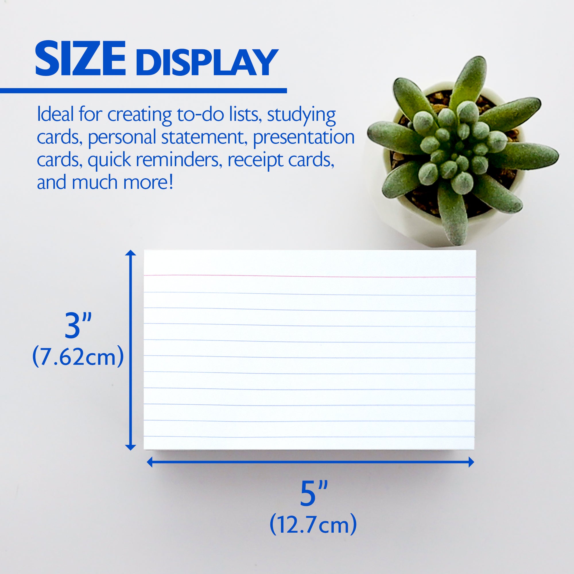 Ruled Index Cards, 3 x 5 in, Sturdy Card Stock