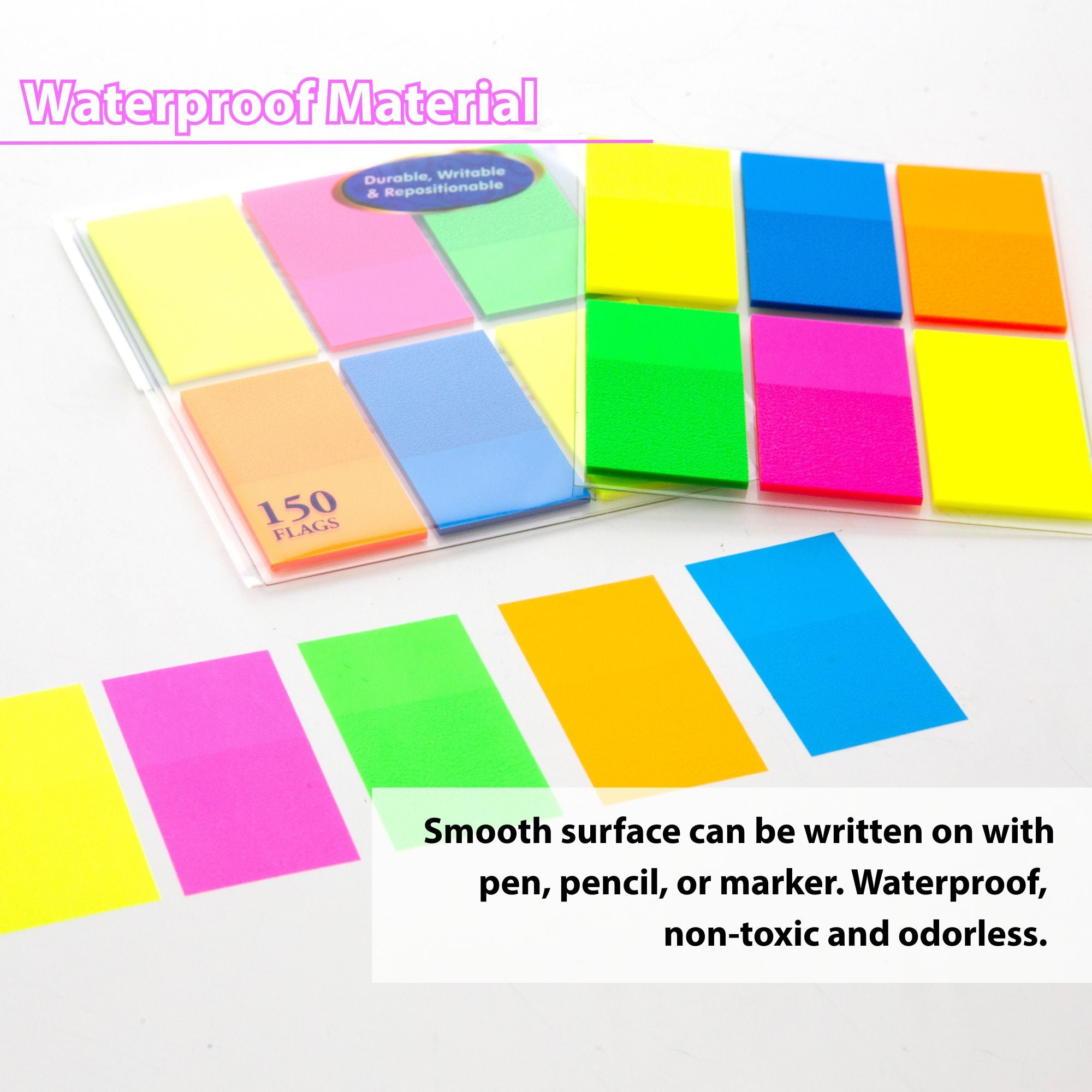 Sticky Tabs, 150 Stick On Flags, 1" x 1.7"
