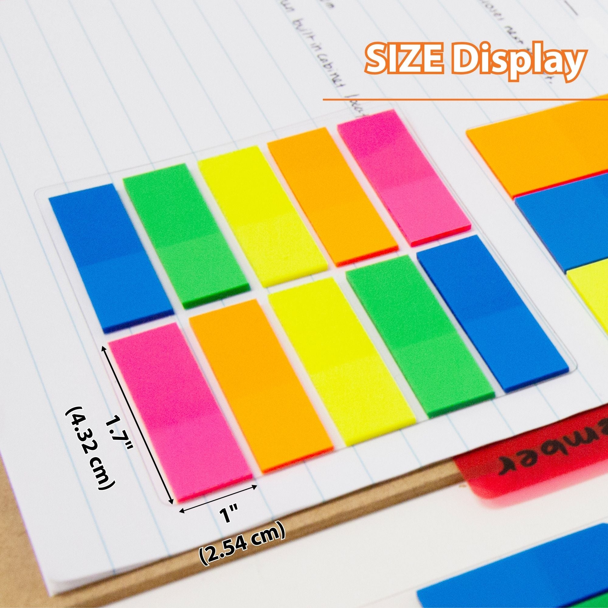 Stick On Flags, 250 Count, Neon Colors, 0.5" x 1.7"