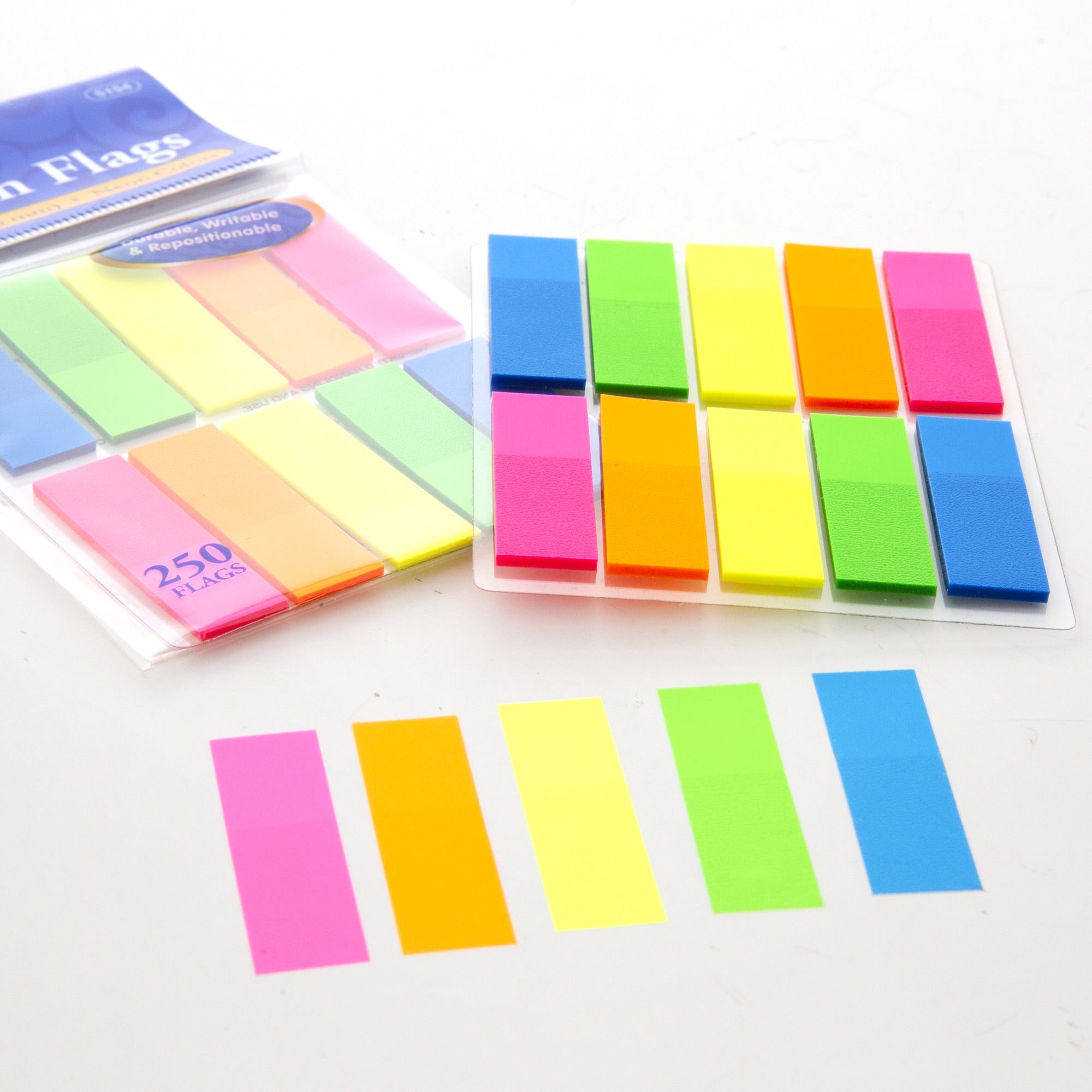 Stick On Flags, 250 Count, Neon Colors, 0.5" x 1.7"