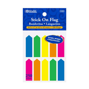 Flags Neon Color Arrow 0.5" X 1.7" 25 Ct. (10/Pack)