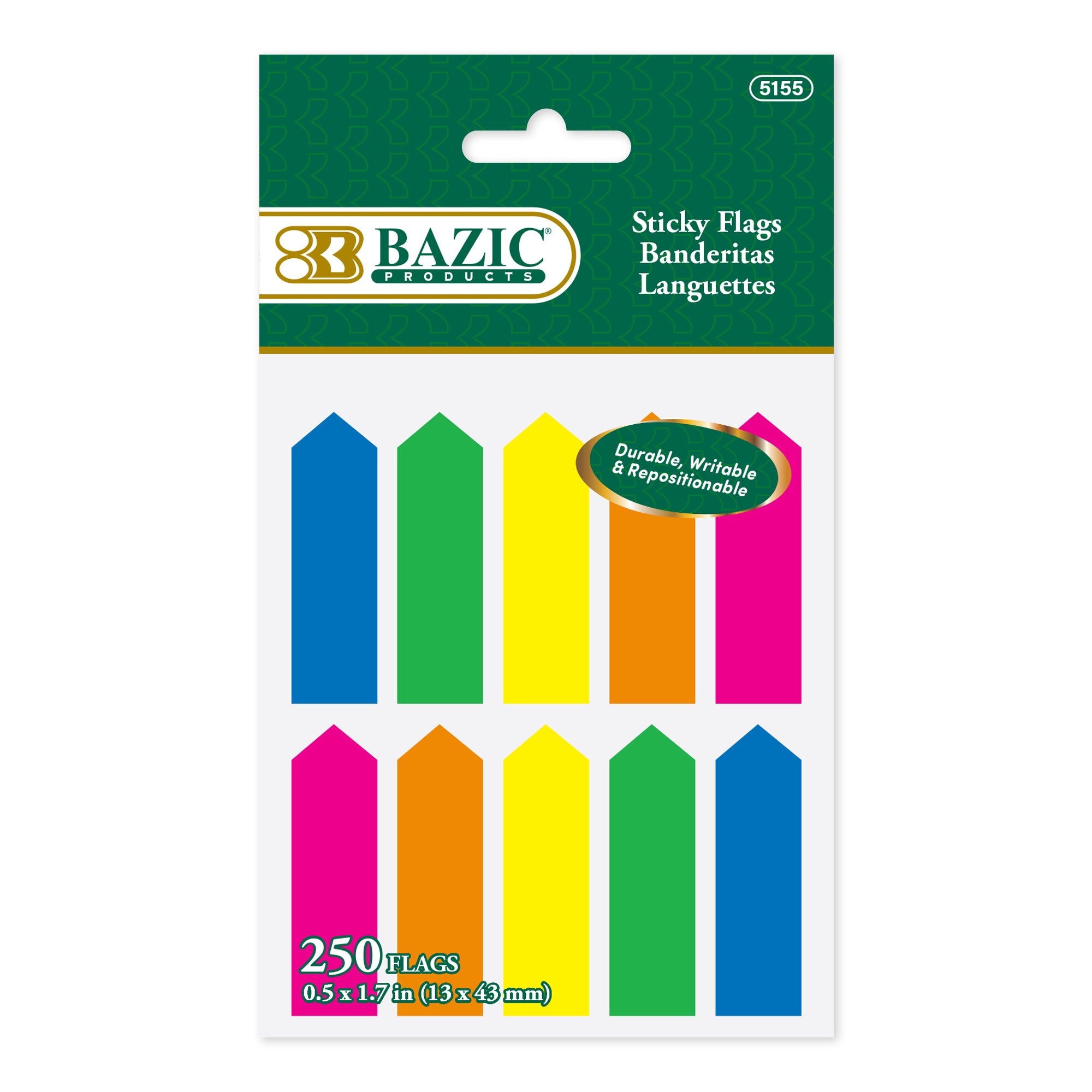 Stick On Flags, 0.5" x 1.7", 250 Count