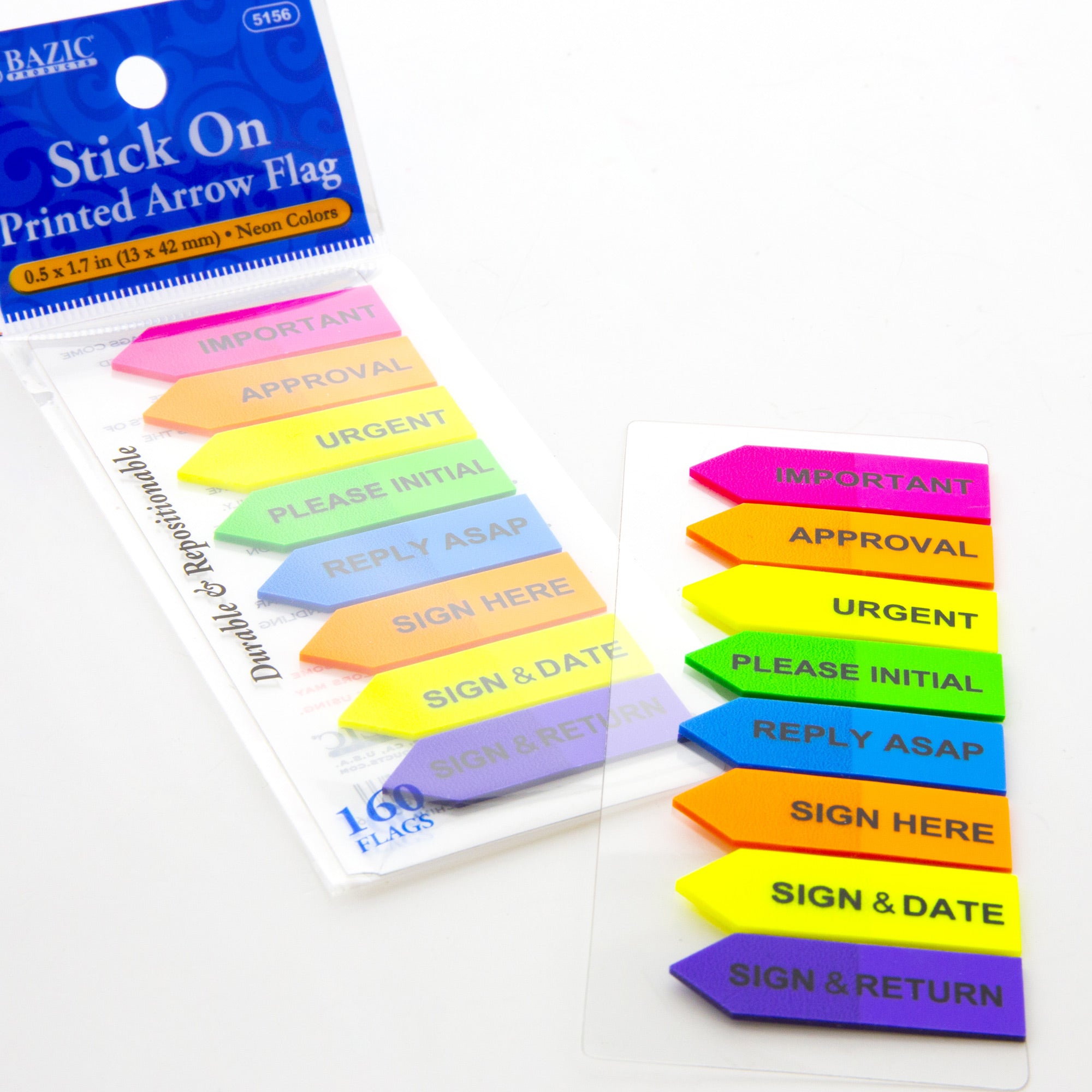 Sticky Tabs, 160 Flags, 0.5" x 1.7", Printed Labels