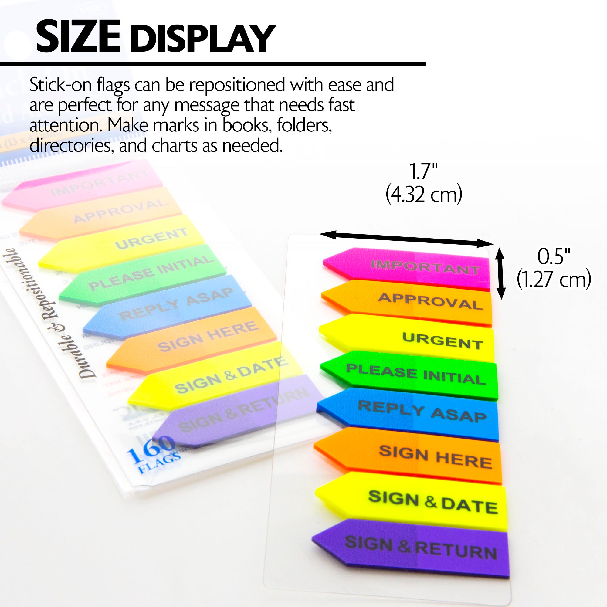 Printed Arrow Flags, 160 Count, 0.5 x 1.7 in