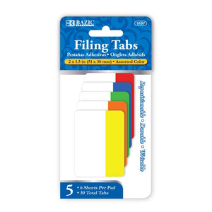 Filing Tabs 2" x 1.5" 6 Ct. (5/Pack)