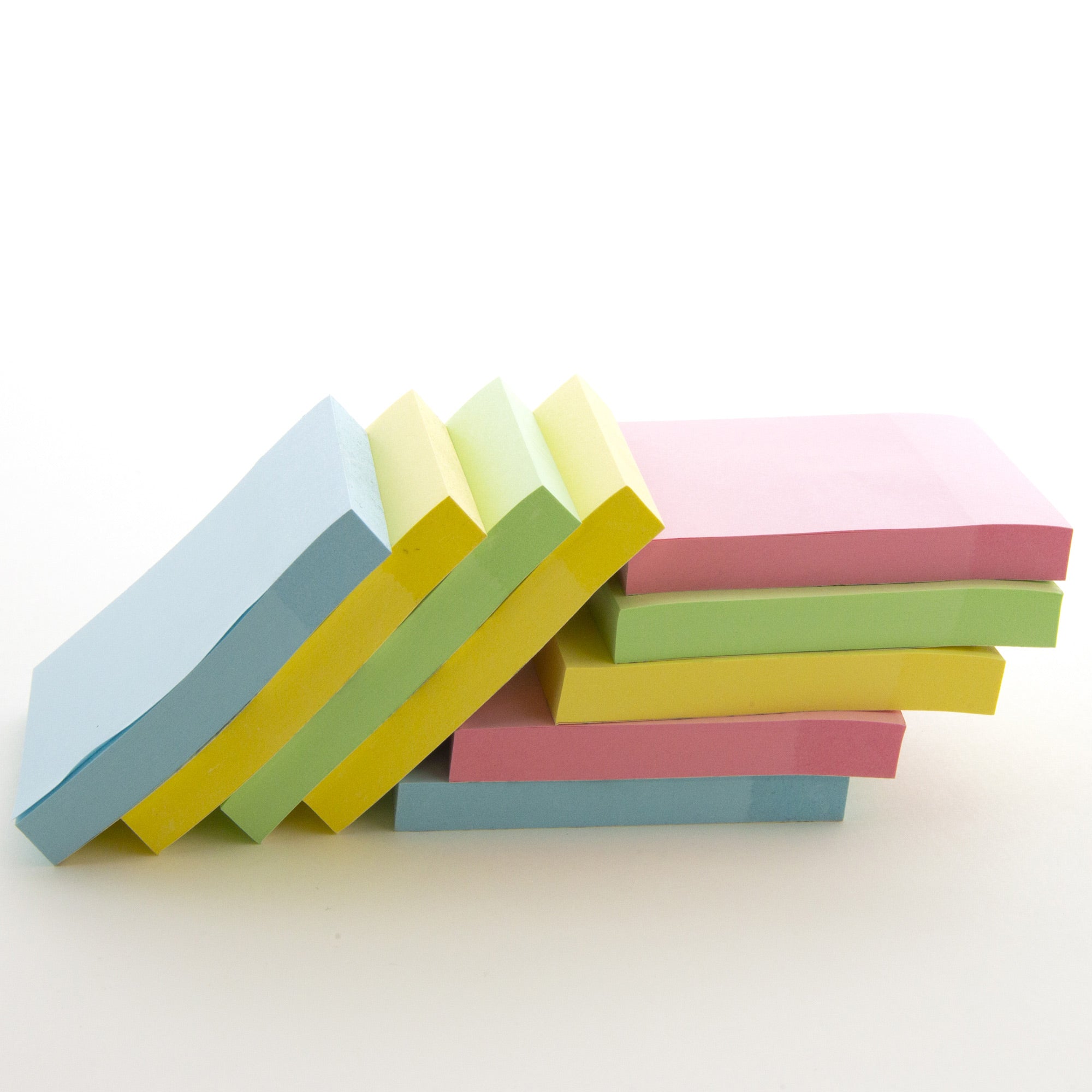 3" x 3" Pastel Stick On Notes, 100 Sheets, 12 Pads