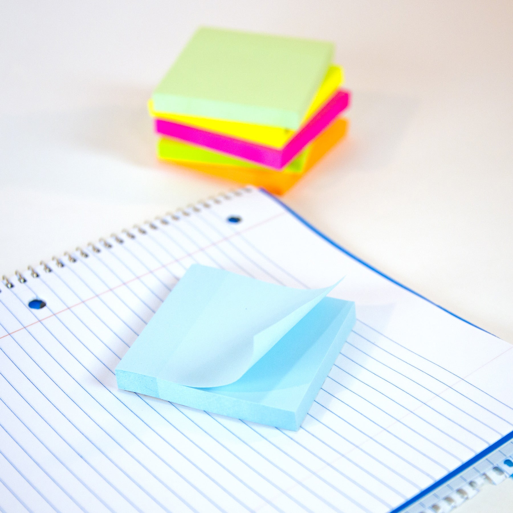 3" x 3" Pastel Stick On Notes, 100 Sheets, 12 Pads