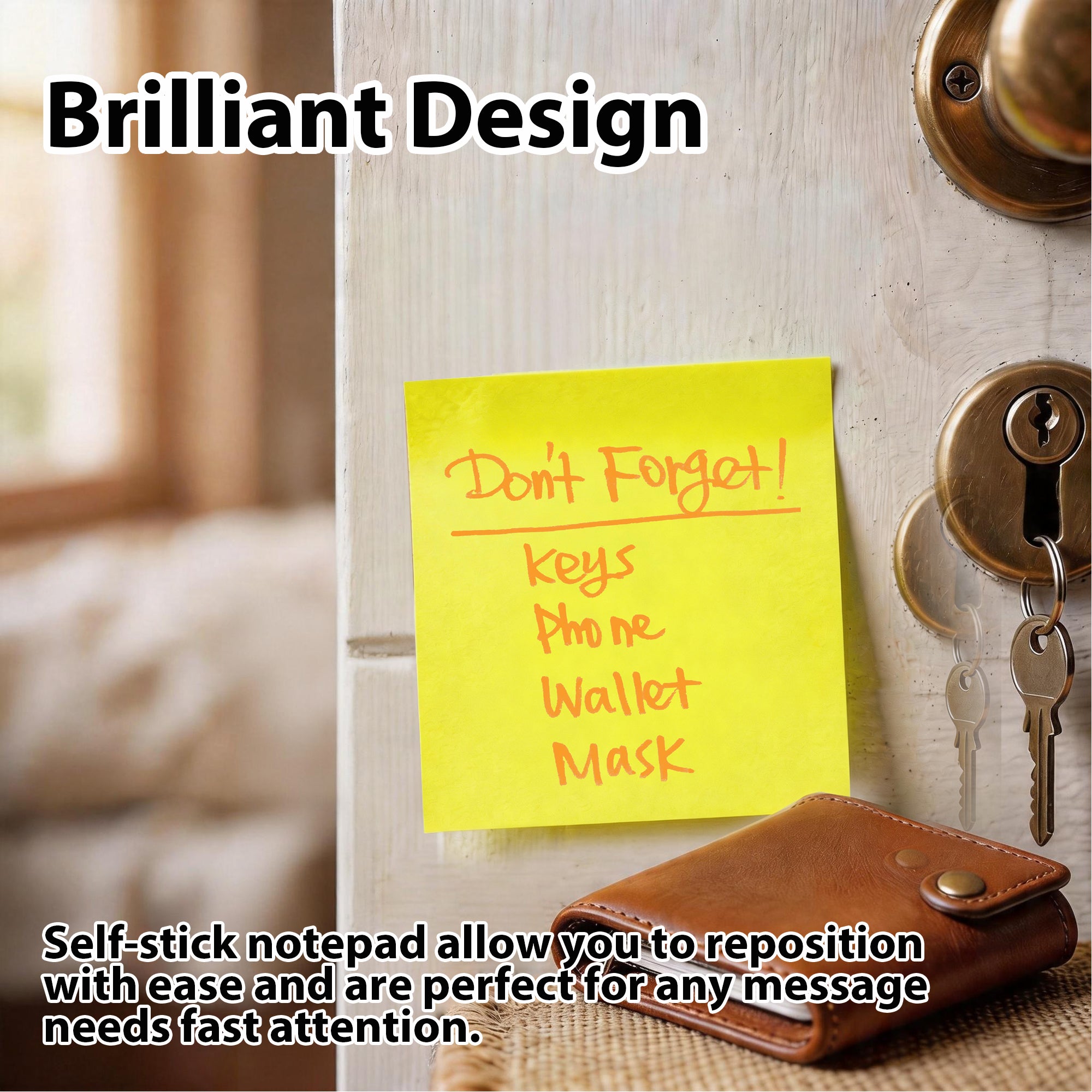 Neon Sticky Notes, 3 x 3 in, 1080 Sheets, 12 Pads