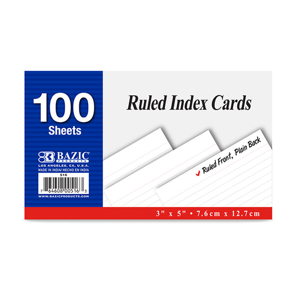 Ruled White Index Card