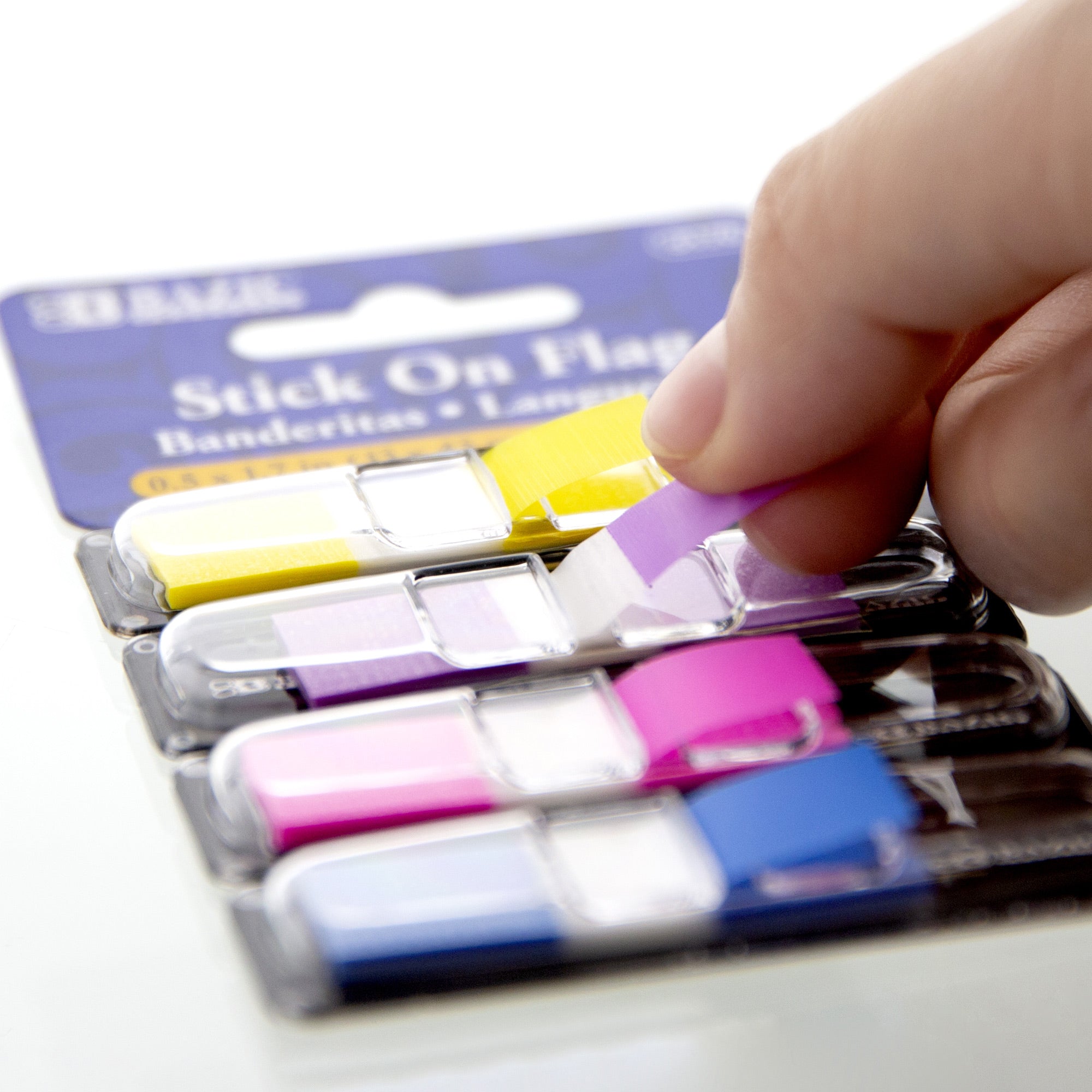 Sticky Tabs, 0.5" x 1.7", 120 Flags, 4 Colors