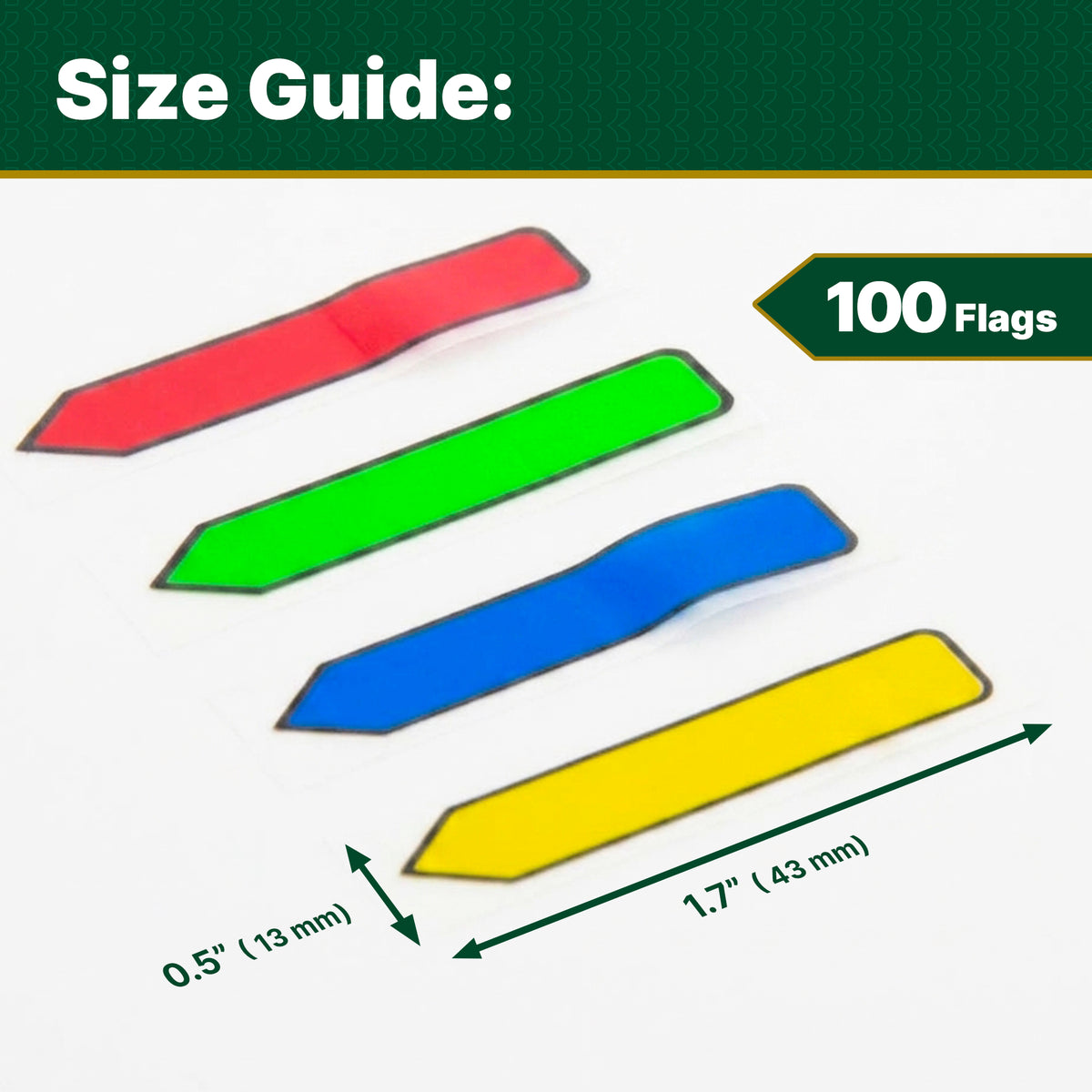 Neon Printed Arrow Flags w/ Dispenser, 25 Flags, 4 Disp.
