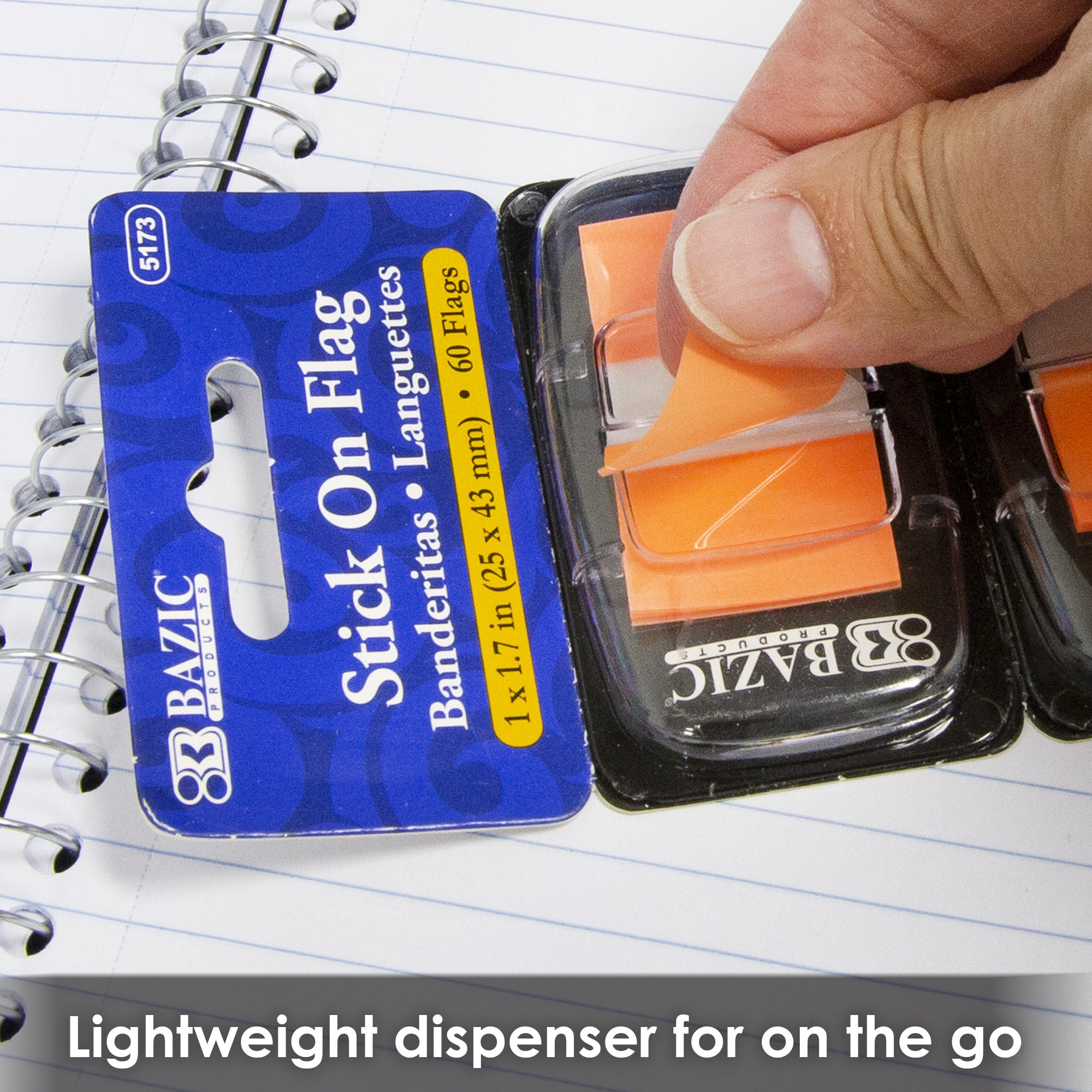 Neon Standard Flags, 60 Count, 1 x 1.7 in, with Dispenser