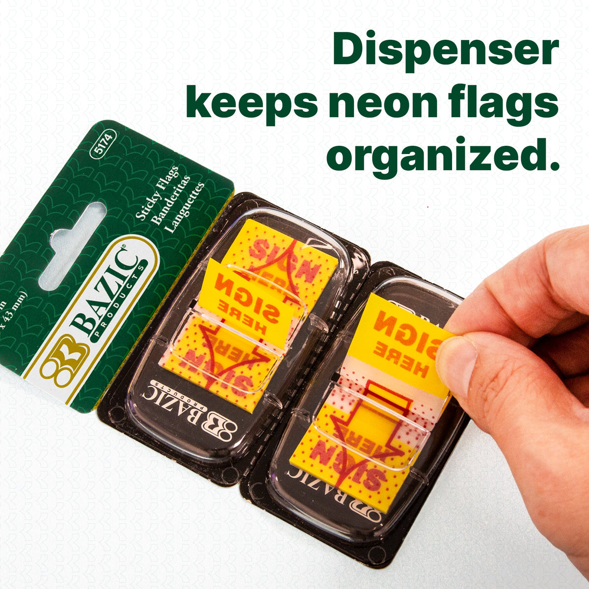 Yellow Sign Here Flags w/ Dispenser, 25 Flags, 2 Dispensers