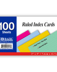 Ruled Colored Index Card 3" X 5" 100 Ct.
