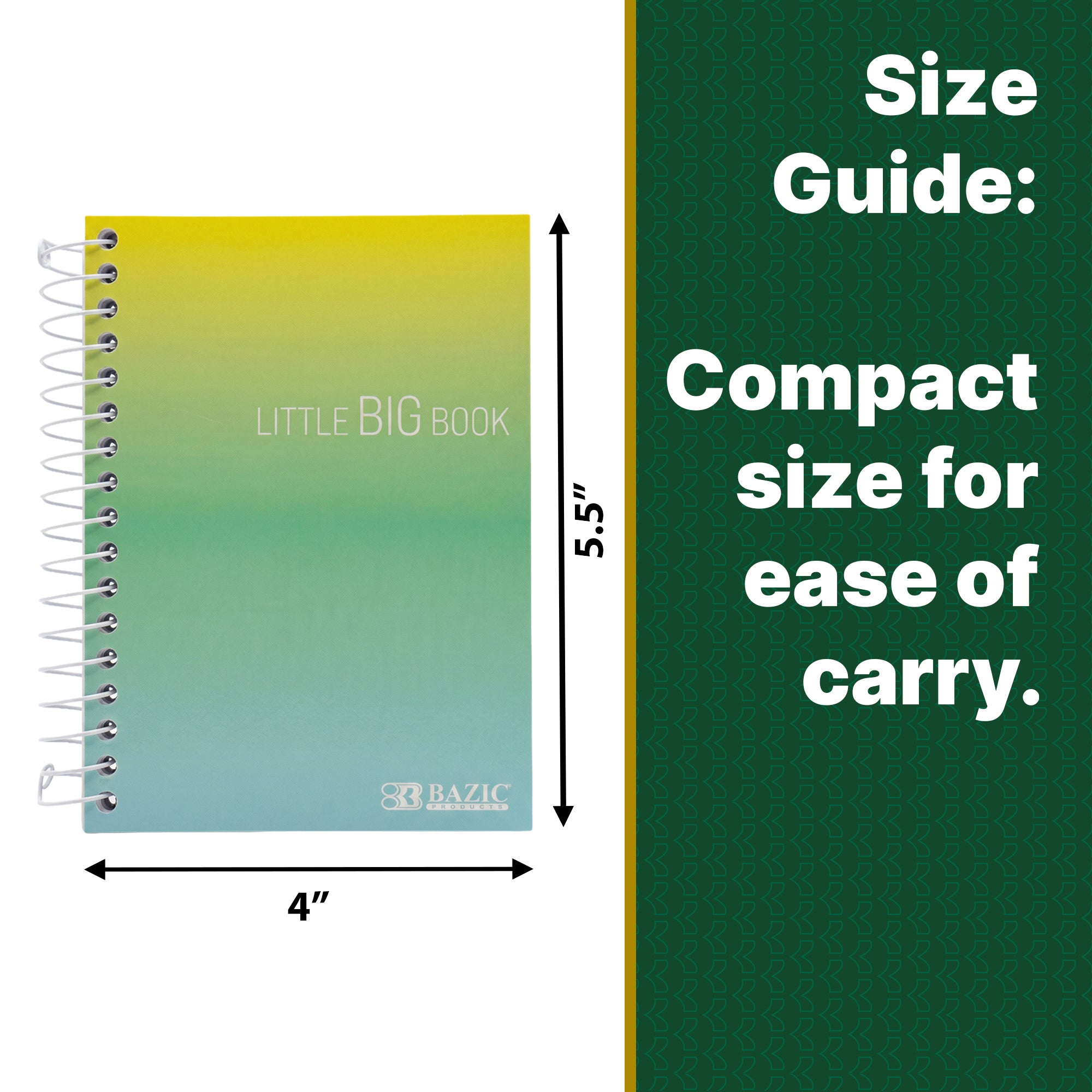 Notebook, Mini Spiral, 4.75" x 5-5/8", 180 Sheets