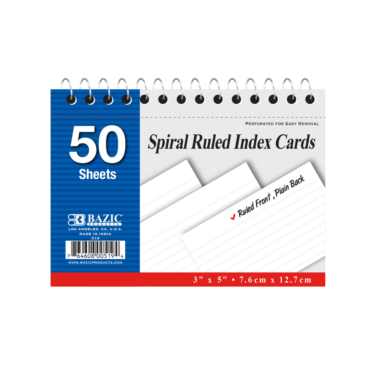 Ruled White Index Card