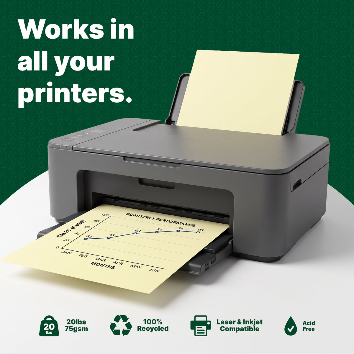 Pastel Multipurpose Paper, 8.5 x 11 in, 100 Sheets