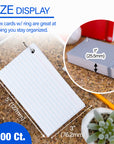 100 Ct. Poly Cover 3" x 5" Ruled White Index Card w/ Ring