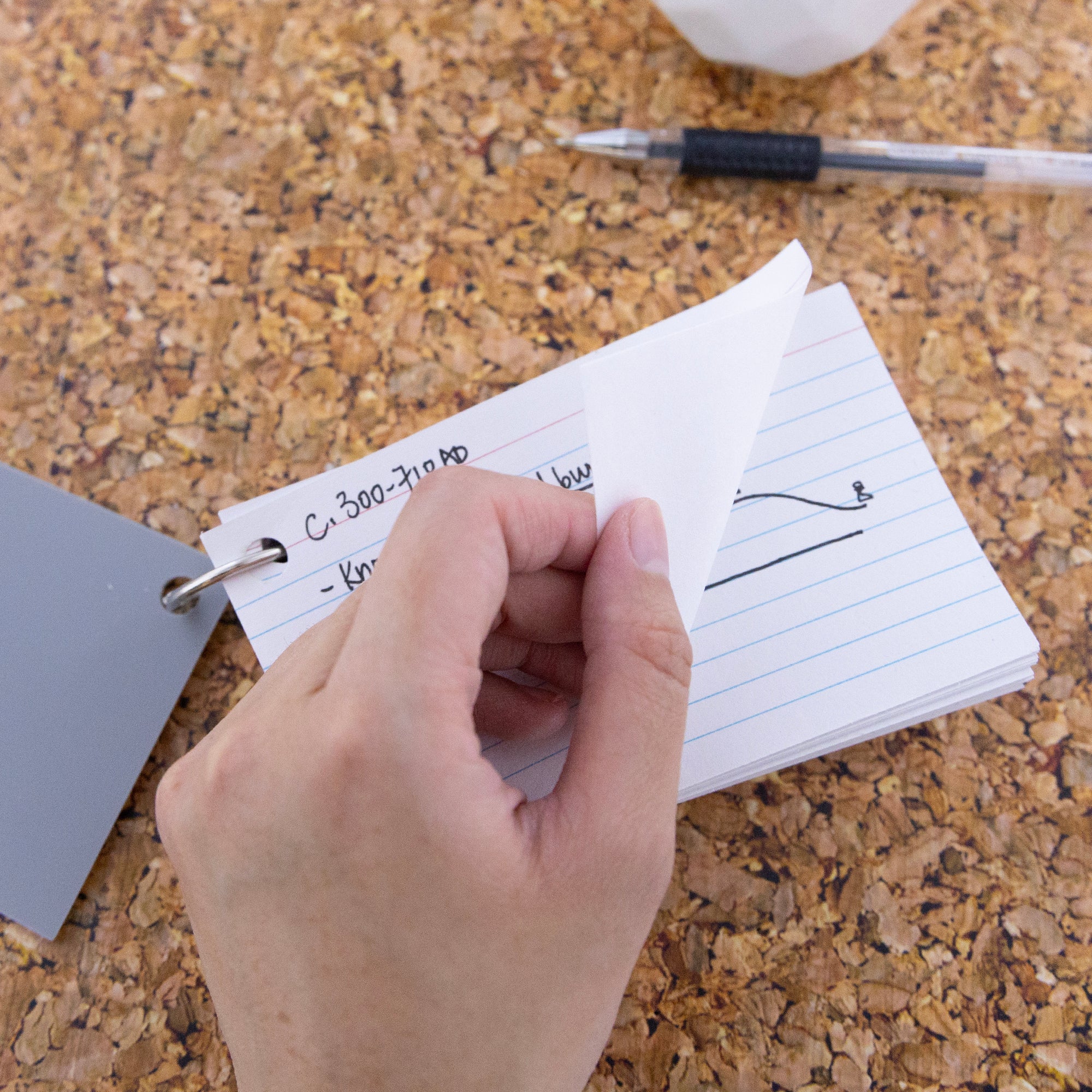Ruled Index Cards, 3 x 5 in, with Ring, Sturdy Card Stock