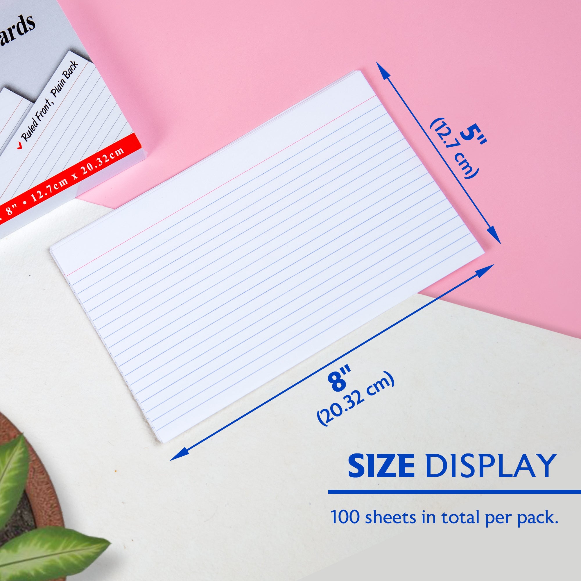 Ruled Index Cards, 5 x 8 in, Sturdy Card Stock