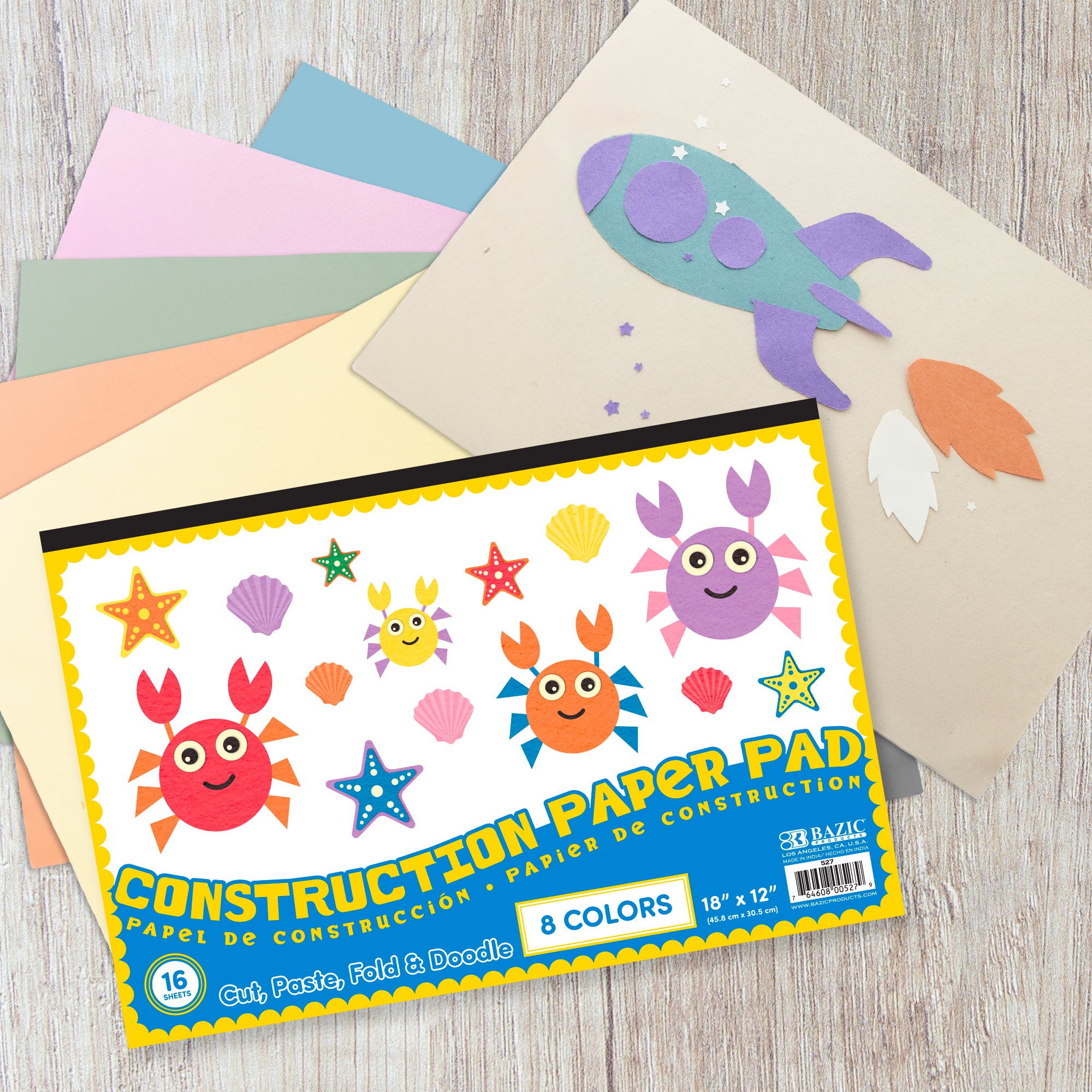 Construction Paper Pad, 16 Sheets, 18" x 12"