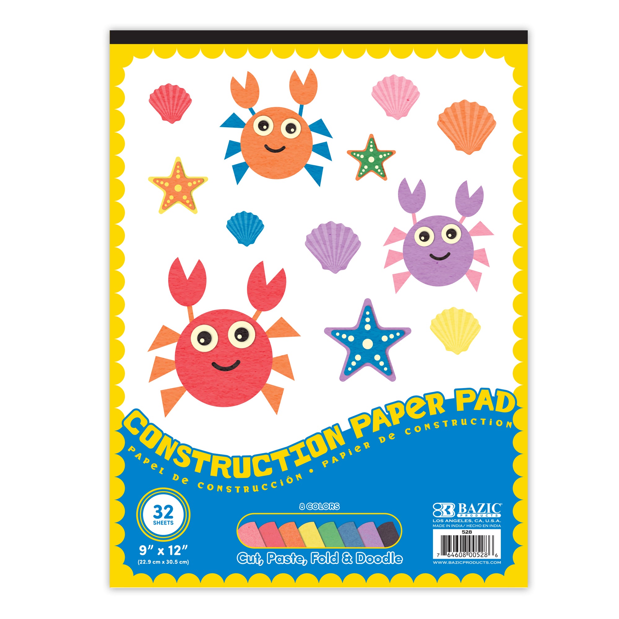 Construction Paper Pad, 9 x 12 in, 32 Sheets
