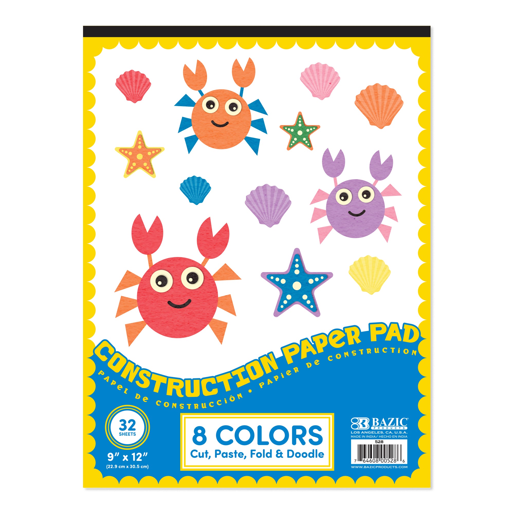 Construction Paper Pad, 9 x 12 in, 32 Sheets