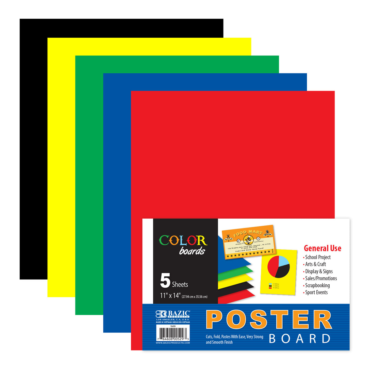 Multi Color Poster Board (5/Pack)