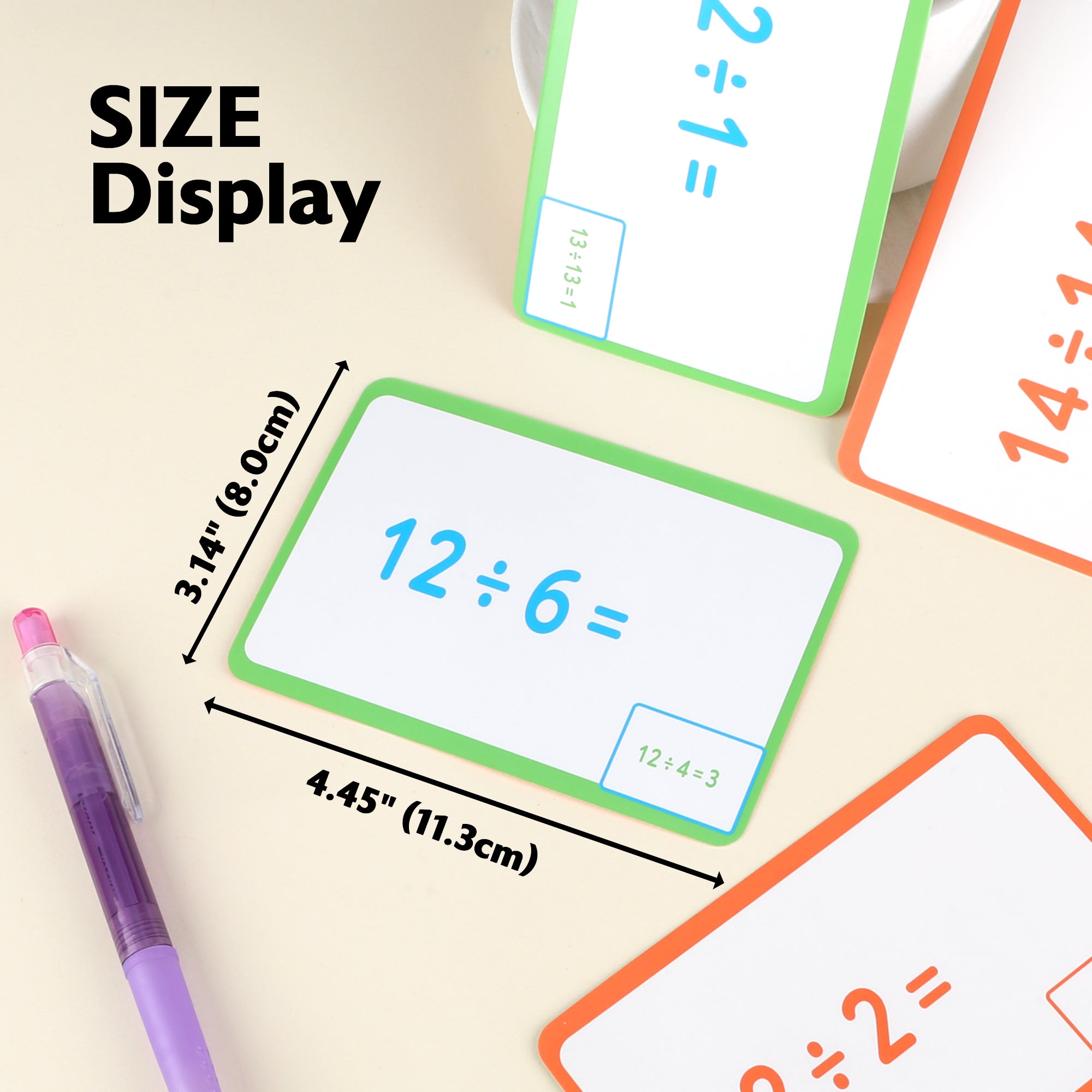 Division Flash Cards, 36 Cards, Ages 8+