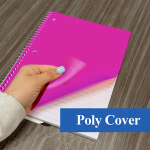 Notebook Spiral W/R 1-Subject Poly Cover 70 Ct.