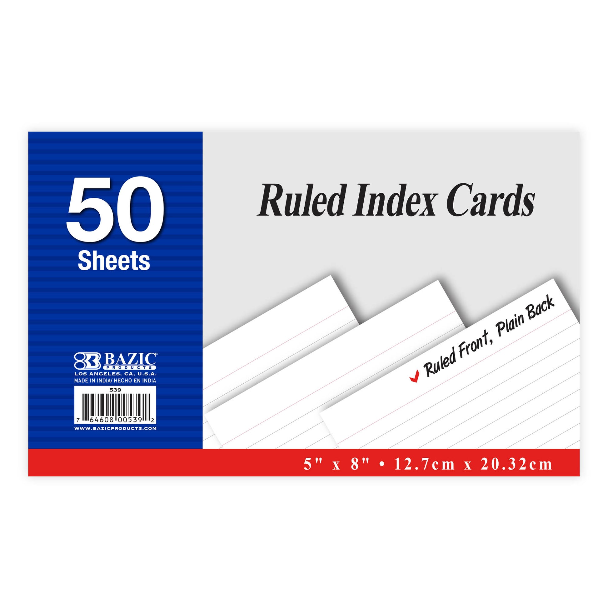 Ruled White Index Card