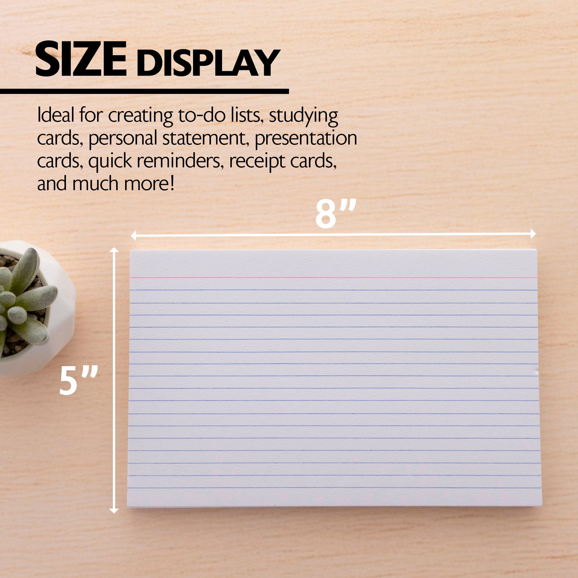 Bazic 50 Ct. 5 Inch X 8 Inch Ruled White Index Card Bazic 50 Ct. 5 Inch X 8 Inch Ruled White Index Card