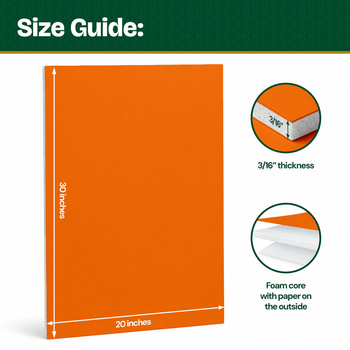 Fluorescent Orange Foam Board, 20 x 30 in