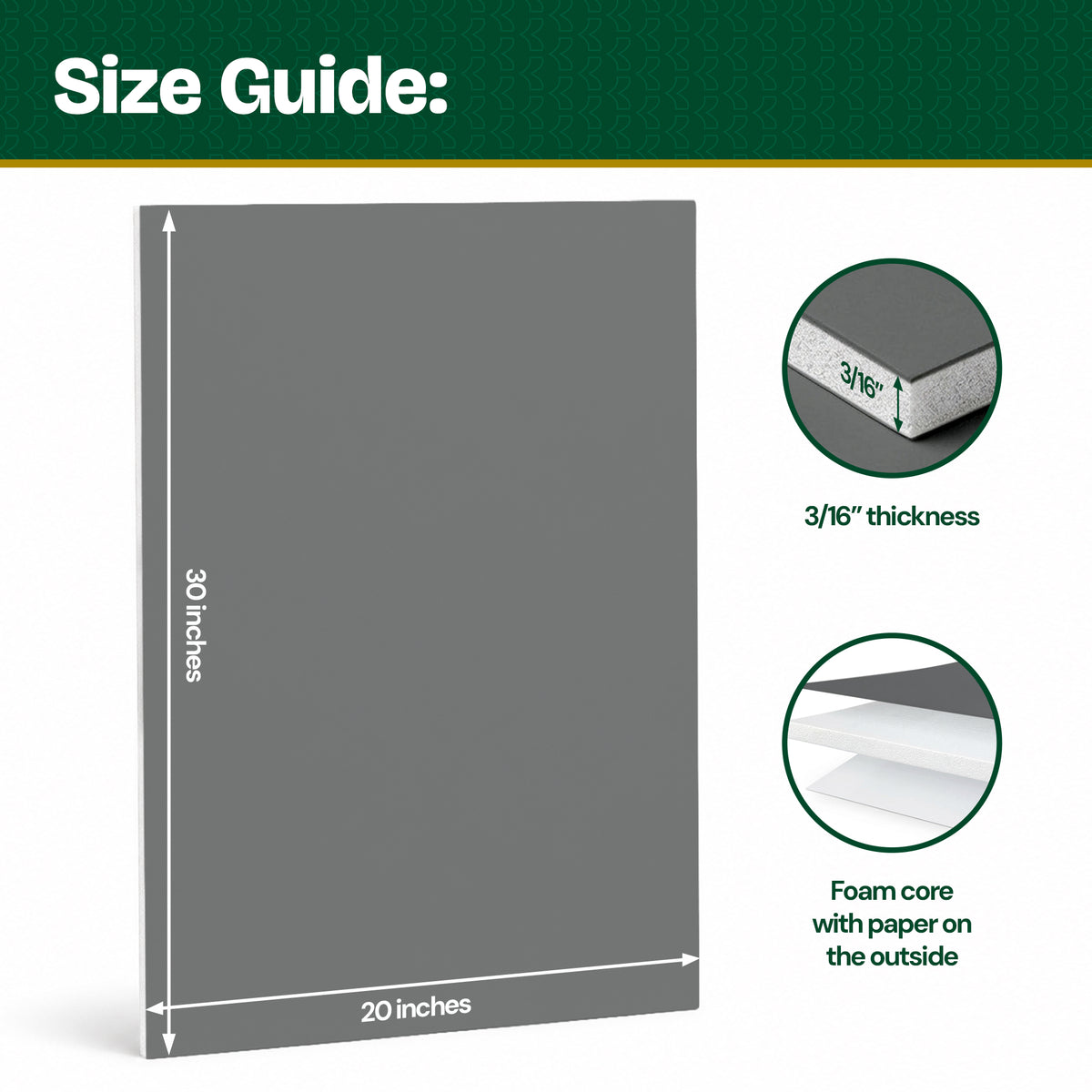 Slate Gray Foam Board, 20 x 30 in