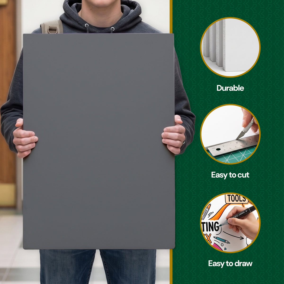 Slate Gray Foam Board, 20 x 30 in