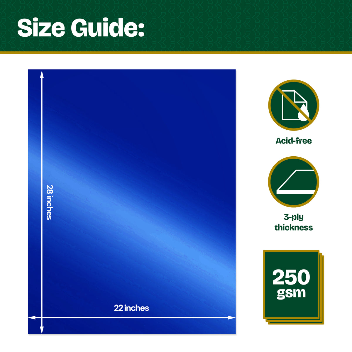 Metallic Blue Poster Board, 22 x 28 in