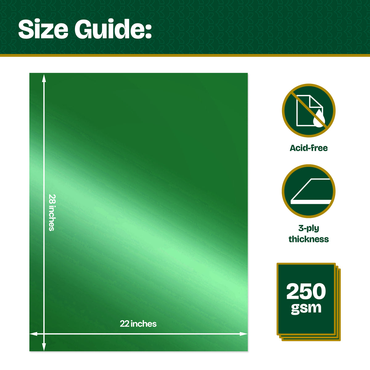 Metallic Green Poster Board, 22 x 28 in