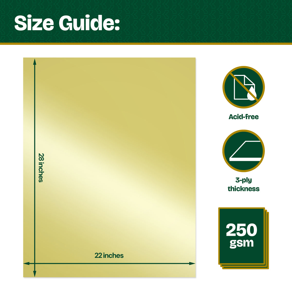 Metallic Gold Poster Board, 22 x 28 in