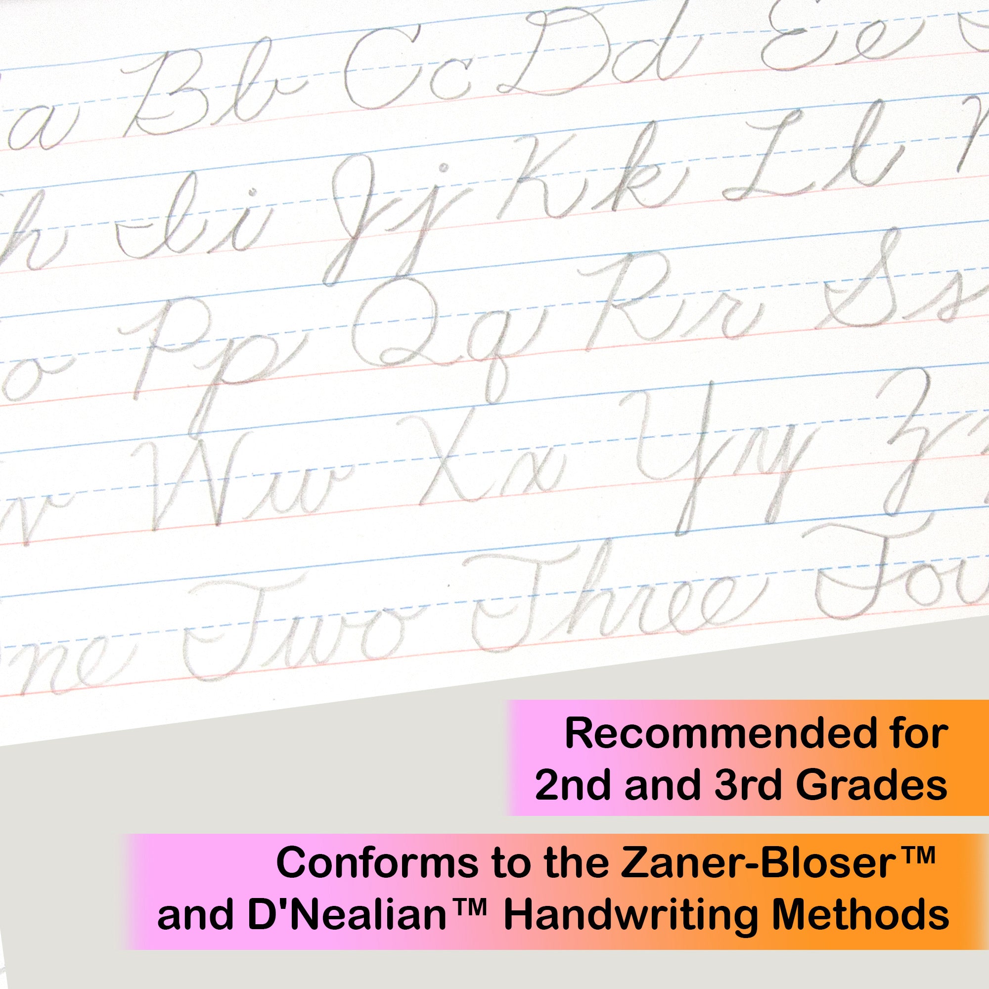 Cursive Writing Pad, 10.5" x 8", 50 Sheets