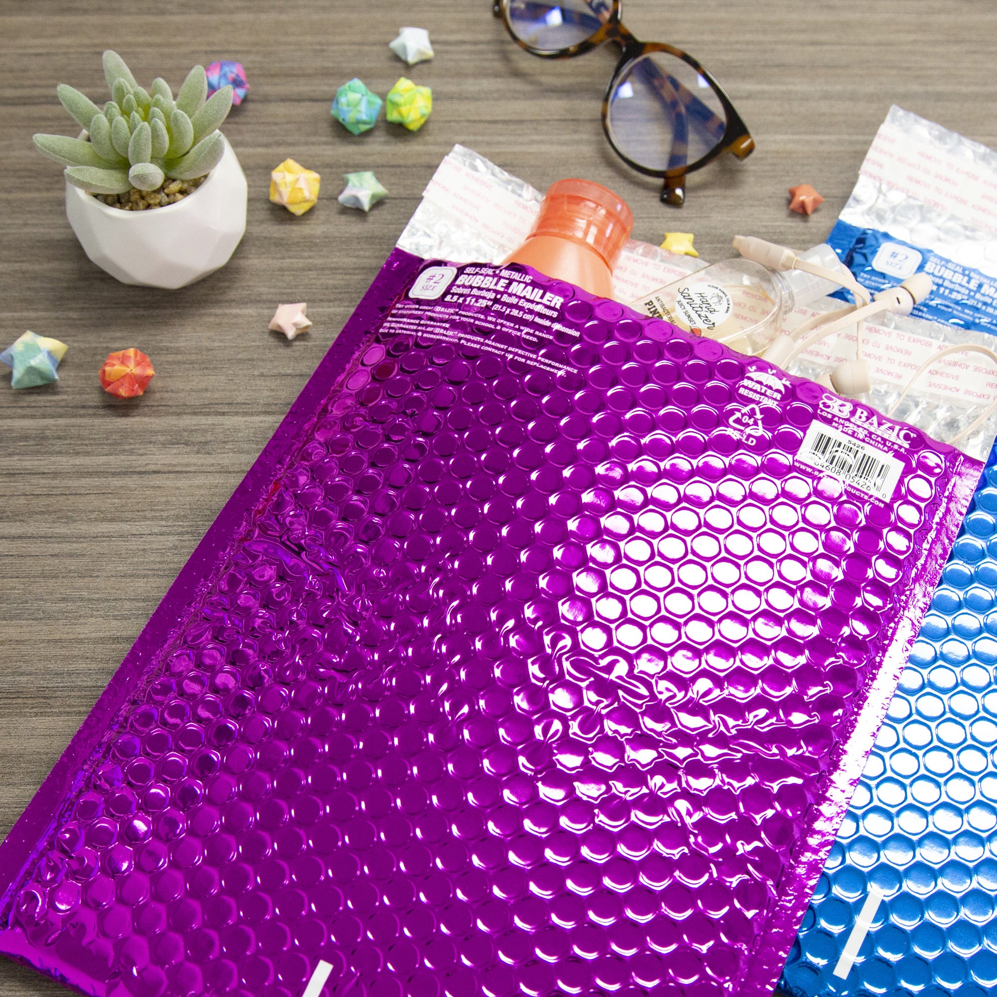 #2 Assorted Color Metallic Bubble Mailers, 8.5 x 11.25 in