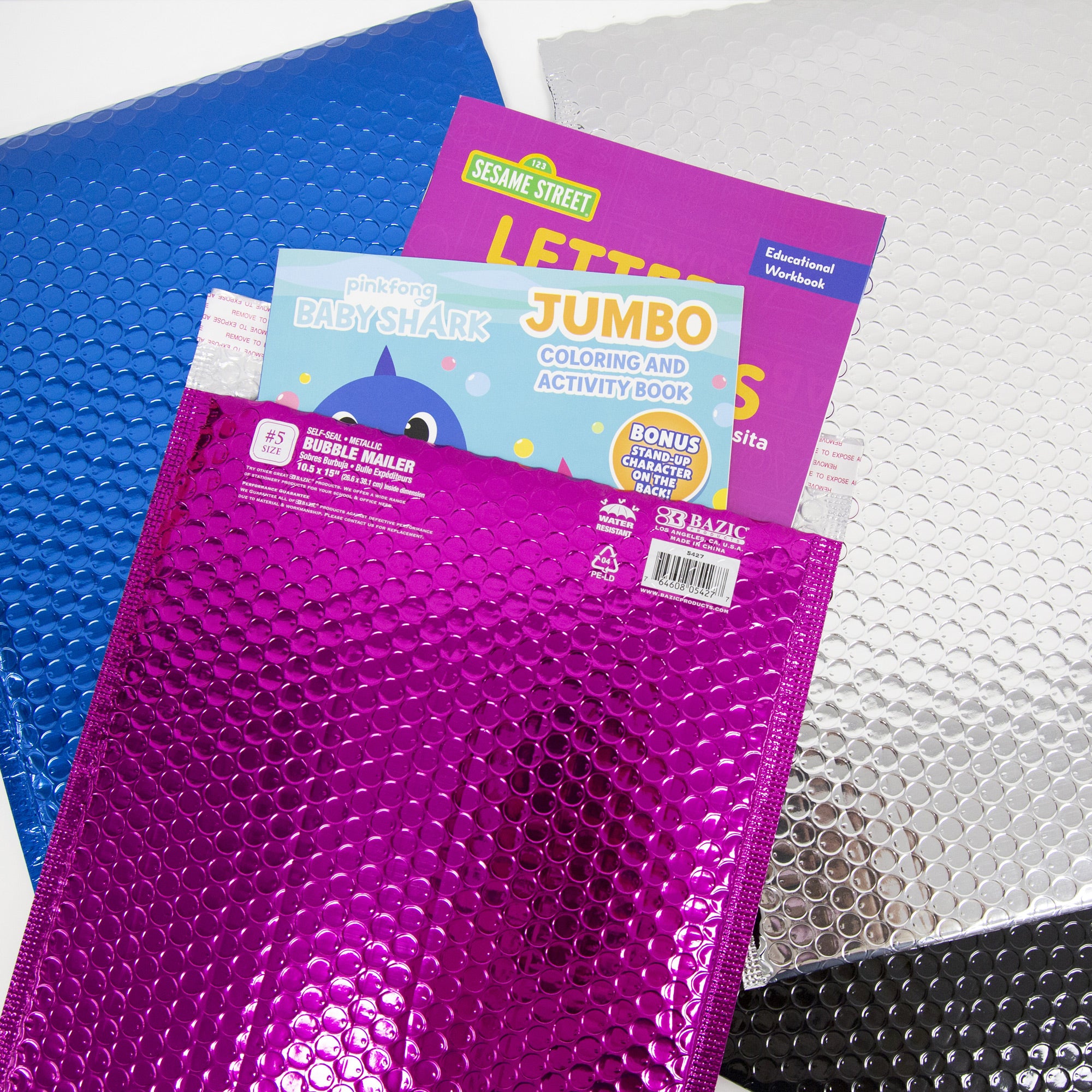 #5 Metallic Bubble Mailers, 10.5 x 15 in, Self-Seal