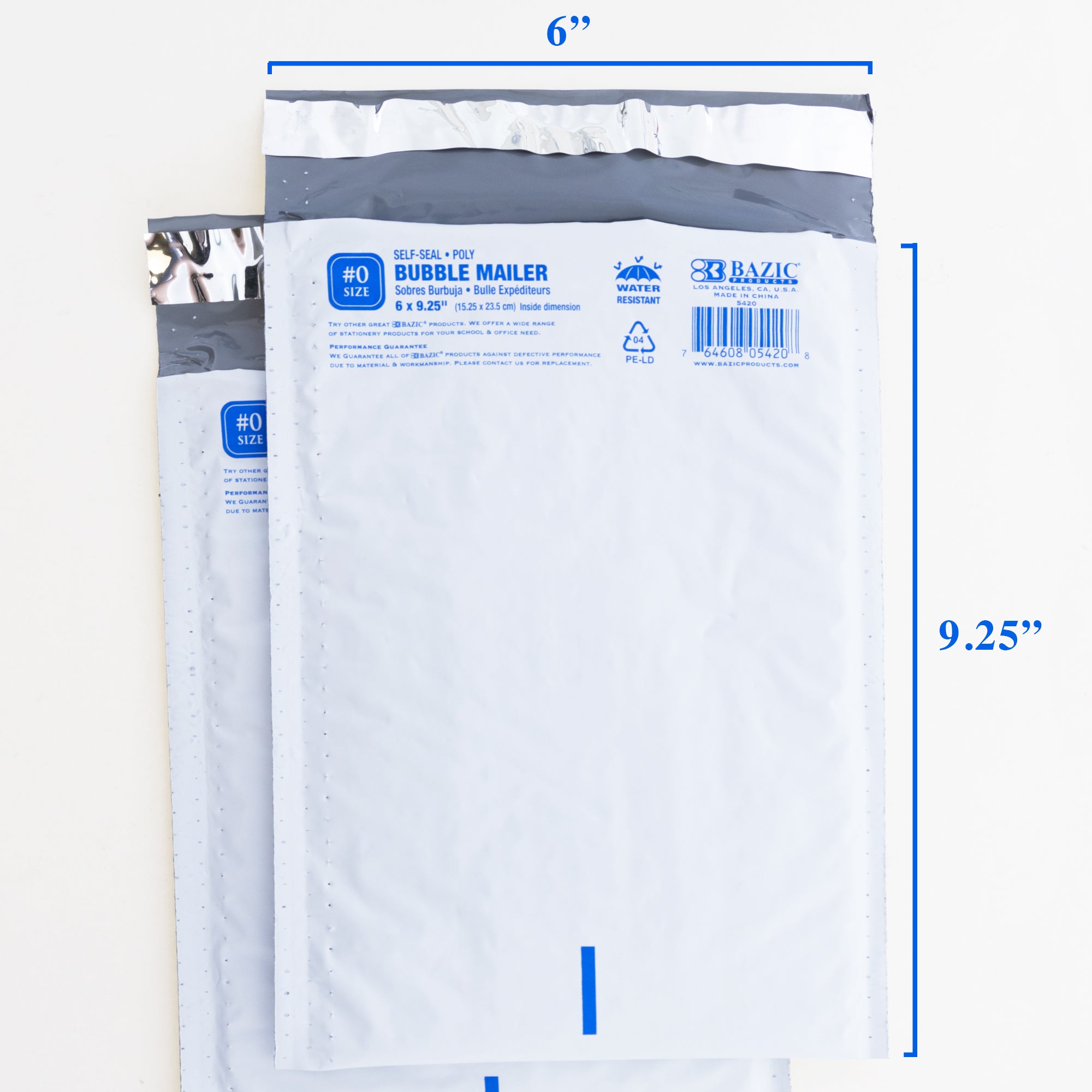6" x 9.25" (#0) Poly Bubble Mailer (25/Pack)