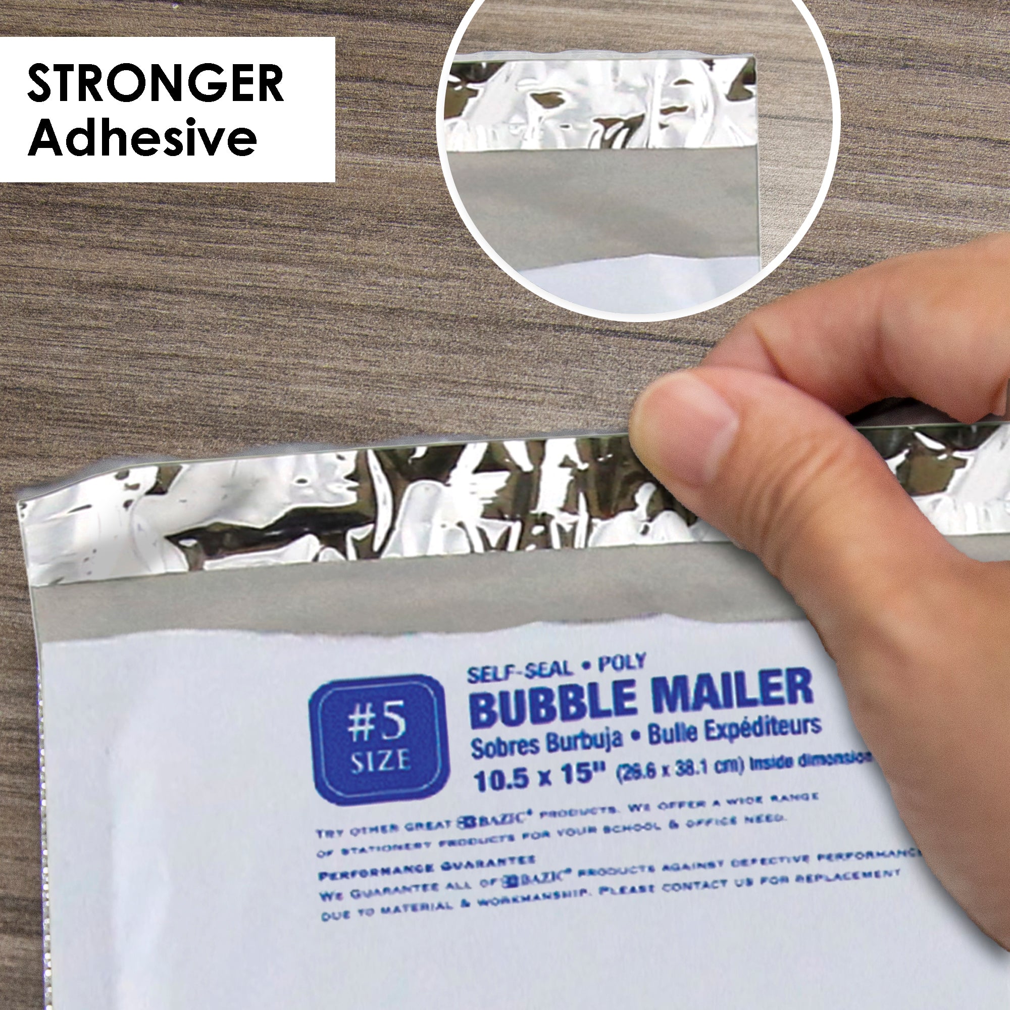 #5 Poly Bubble Mailers, 10.5 x 15 in, Self-Seal