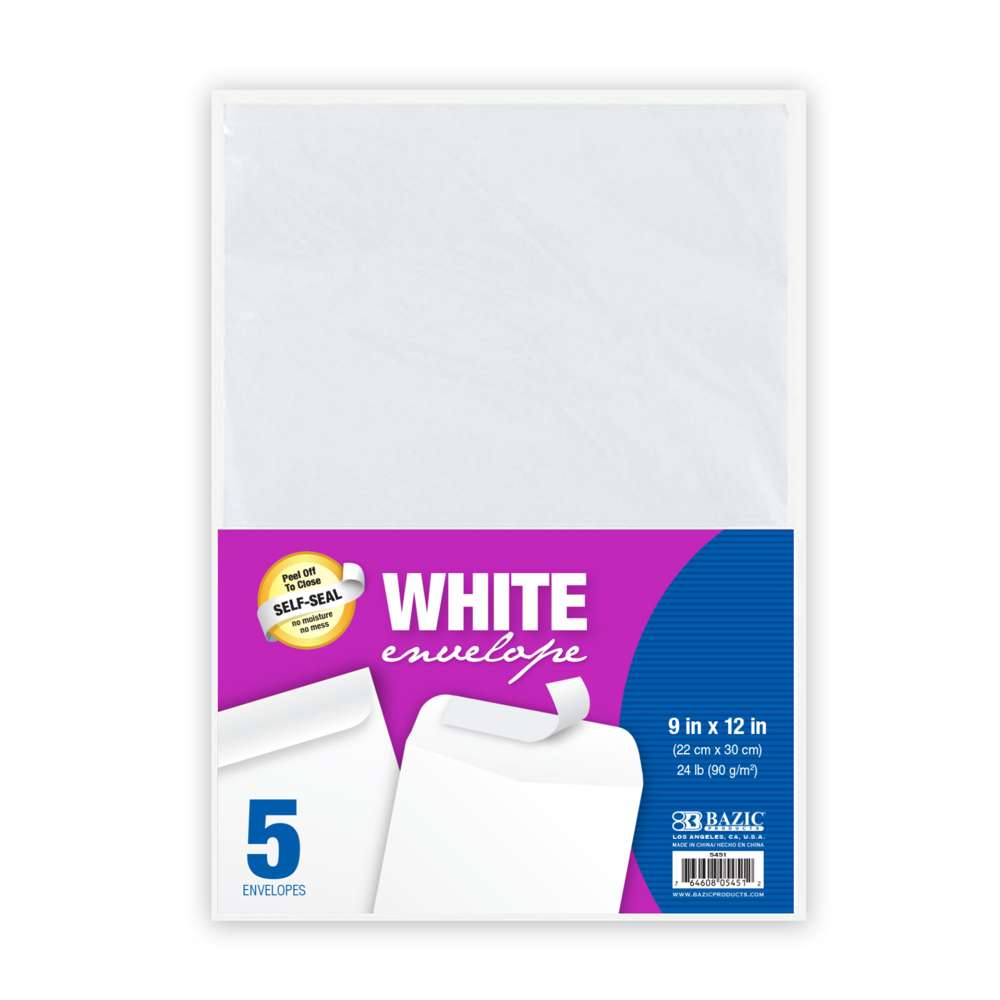 9" x 12" Self-Seal White Envelope 