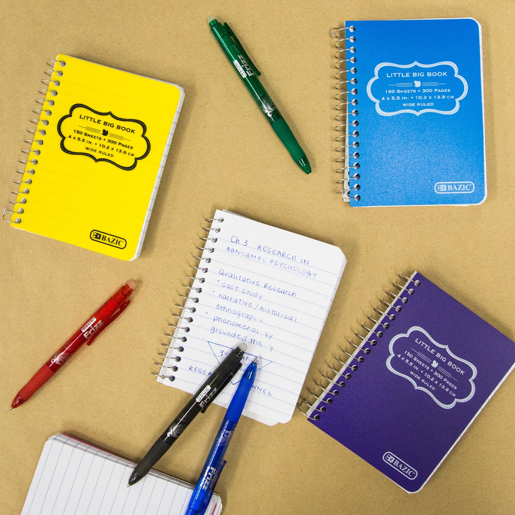 Poly Spiral Wide-Ruled Fat Book, 4 x 5.5 in